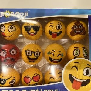 NIB Great as a gift for golfers - emoji golf balls (set of 12)